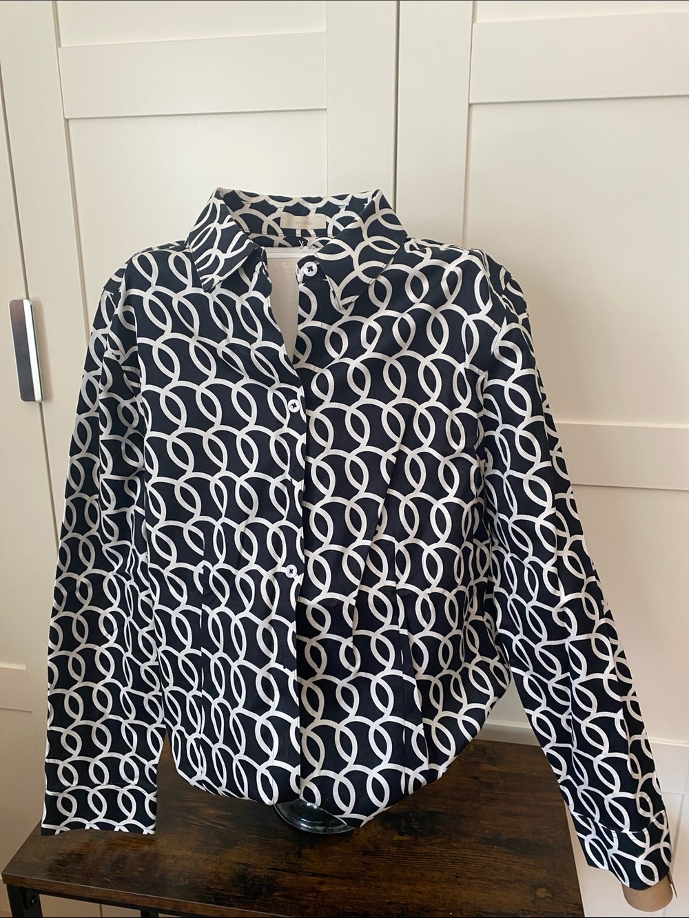 Chico's Black and White Button Down Shirt
